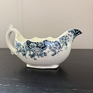 Stoke Pottery England‎ Nevis Gravy Boat Blue And White